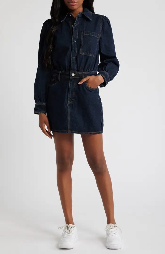 BLANKNYC Long Sleeve Denim Minidress | Nordstrom | Nordstrom