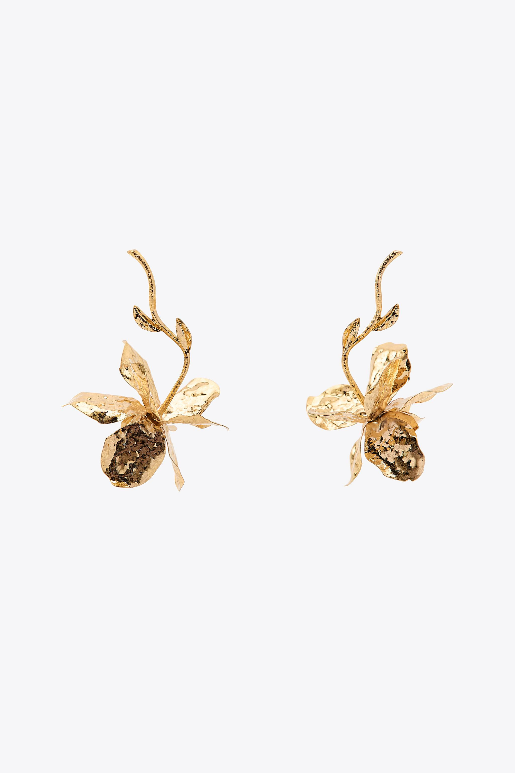 TEXTURED FLOWER EARRINGS | Zara US