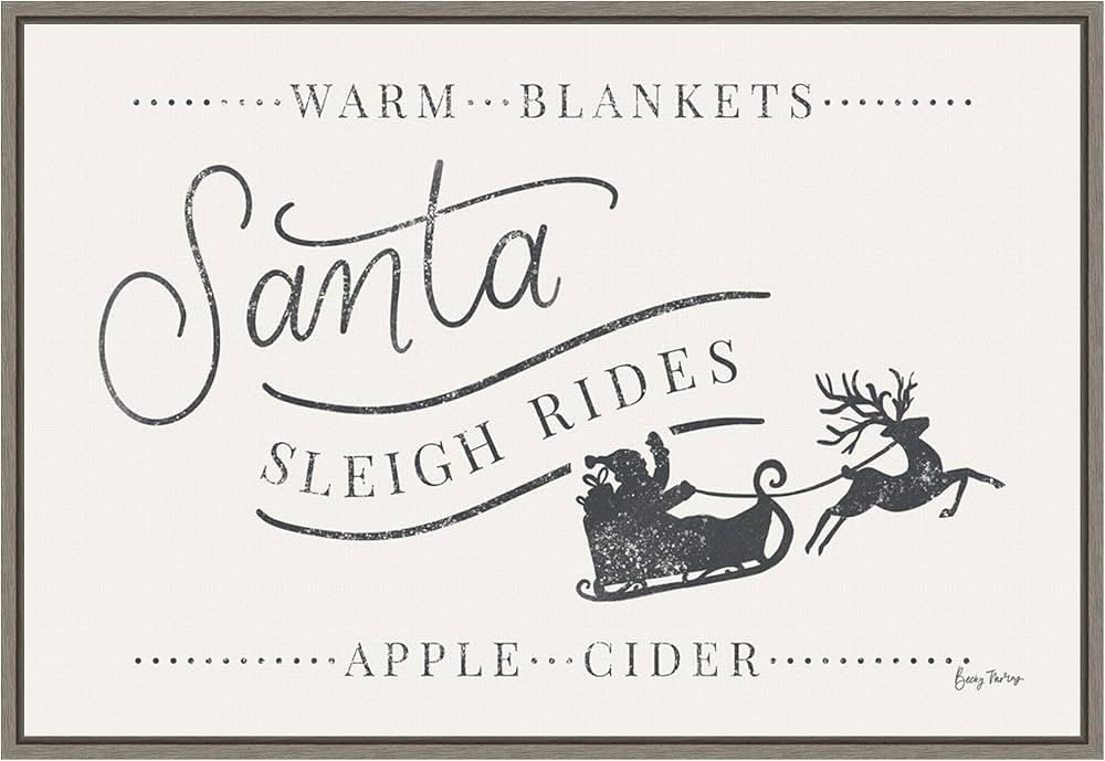 Amanti Art Framed Canvas Wall Art Print Vintage Christmas VI by Becky Thorns (23 in. W x 16 in. H... | Amazon (US)