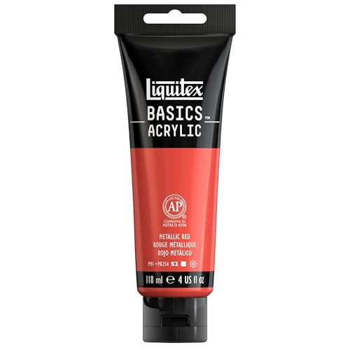 Liquitex BASICS Acrylic Paint, 118ml (4-oz) Tube, Metallic Red | Amazon (US)