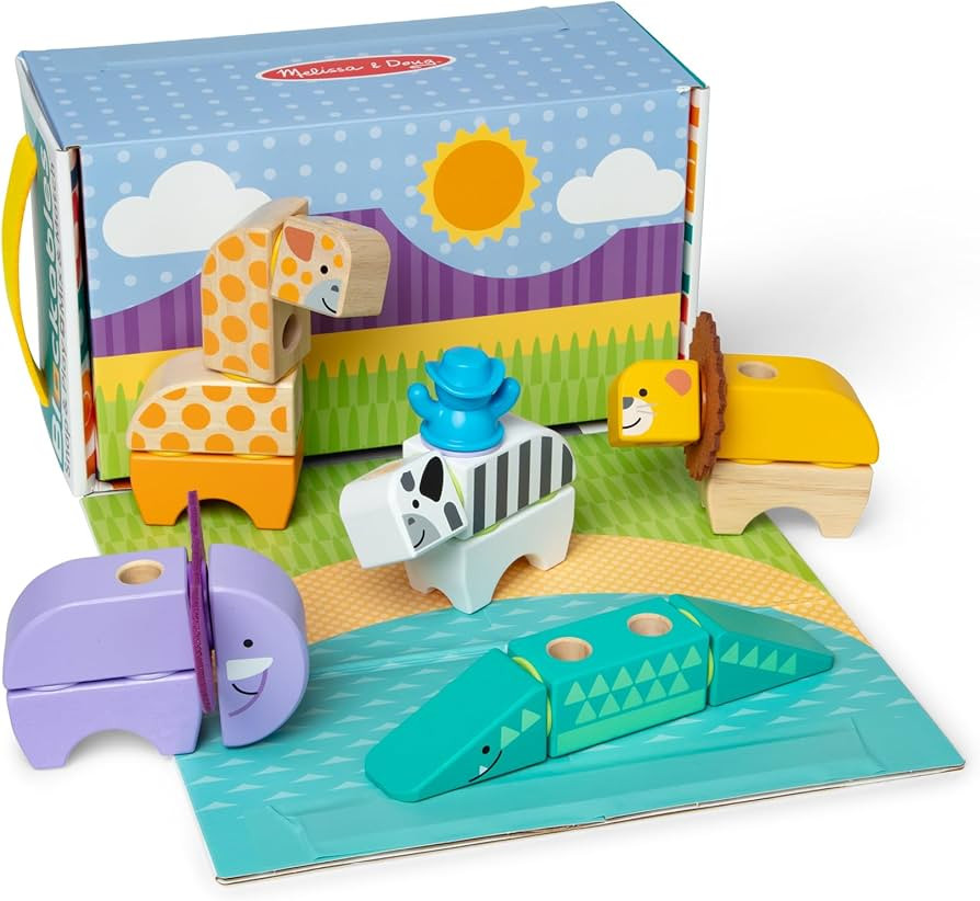 Melissa & Doug Blockables™ Safari Snap and Play, Mix and Match Connectable Wooden Building Bloc... | Amazon (US)