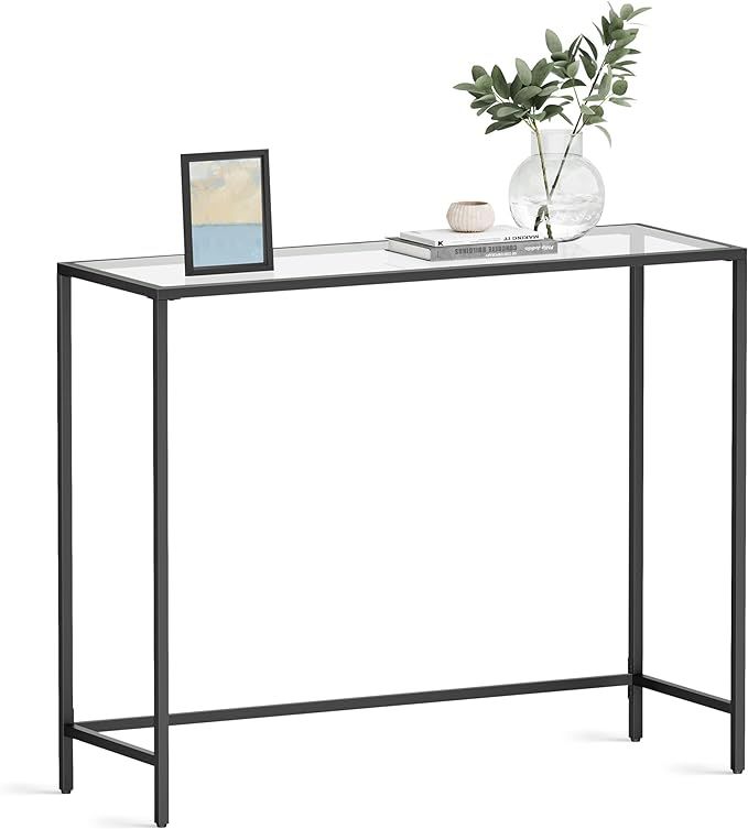 VASAGLE 39.4 Inches Console Table, Tempered Glass Sofa Table, Modern Entryway Table, Metal Frame,... | Amazon (US)