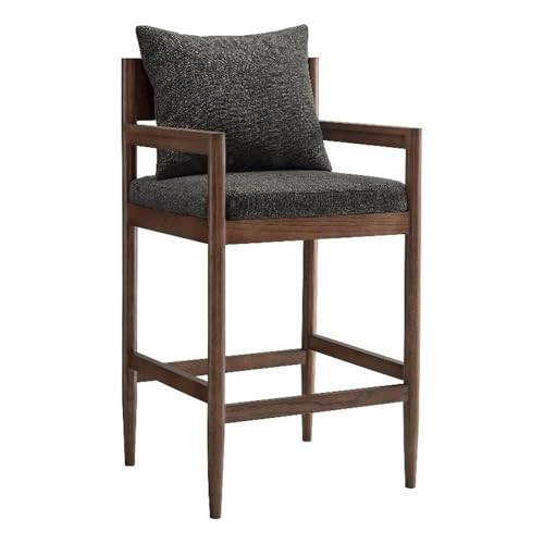 Modway Remington 29 Inch Barstool in Charcoal – Modern Upholstered Bar Height Stool with Back and Armrests – Wood Bar Chair with Cushion | Amazon (US)