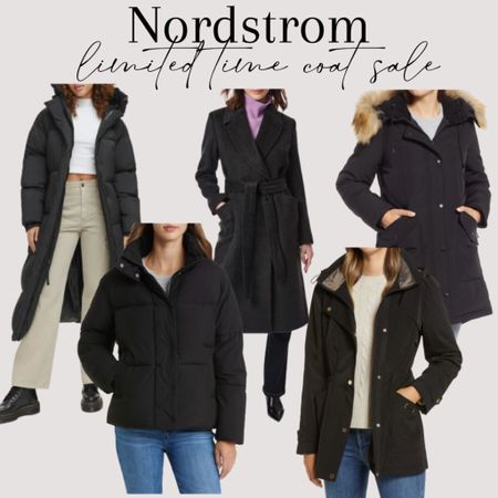 Nordstrom is having an amazing coat sale! 
Winter coats on sale 
Black coats 

#LTKsalealert