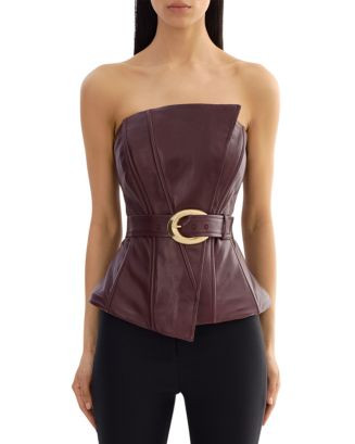 Leather Belted Corset Top | Bloomingdale's (US)
