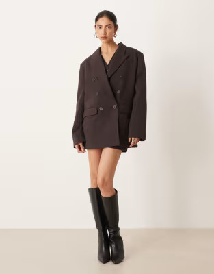 ASOS DESIGN tailored double breasted power shoulder blazer suit | ASOS | ASOS (Global)