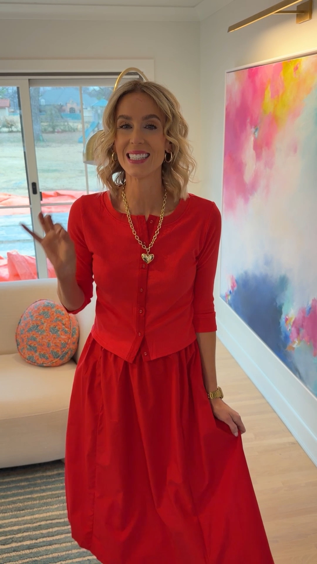 Wow! The color on this Amazon look for less matching midi skirt and top set is so good!! I’m wearing my true size small  