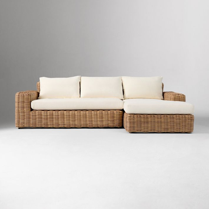 Westport Wicker Outdoor 2-Piece Chaise Sectional (105") | West Elm (US)