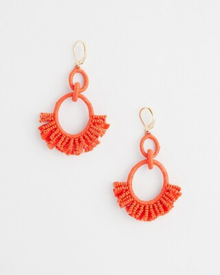 No Droop™ Orange Raffia Wrap Earrings | Chico's