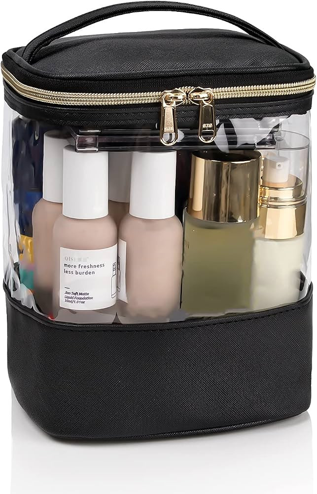 CUBETASTIC Clear Makeup Bags, Travel Waterproof Cosmetic Bag Plastic Transparent Organizer Women ... | Amazon (US)