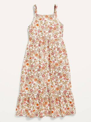 Sleeveless Floral-Print Fit & Flare Midi Dress for Girls | Old Navy (US)