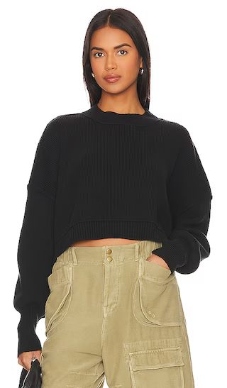 Easy Street Crop Sweater in Black | Revolve Clothing (Global)