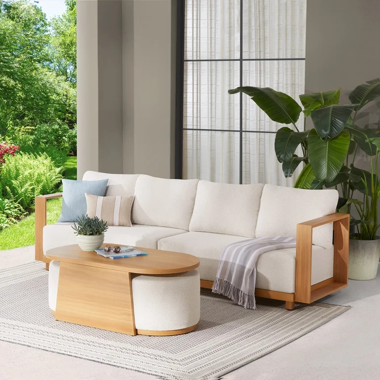 Better Homes & Gardens Juliet Beige Outdoor Loveseat Set with Patio Covers | Walmart (US)