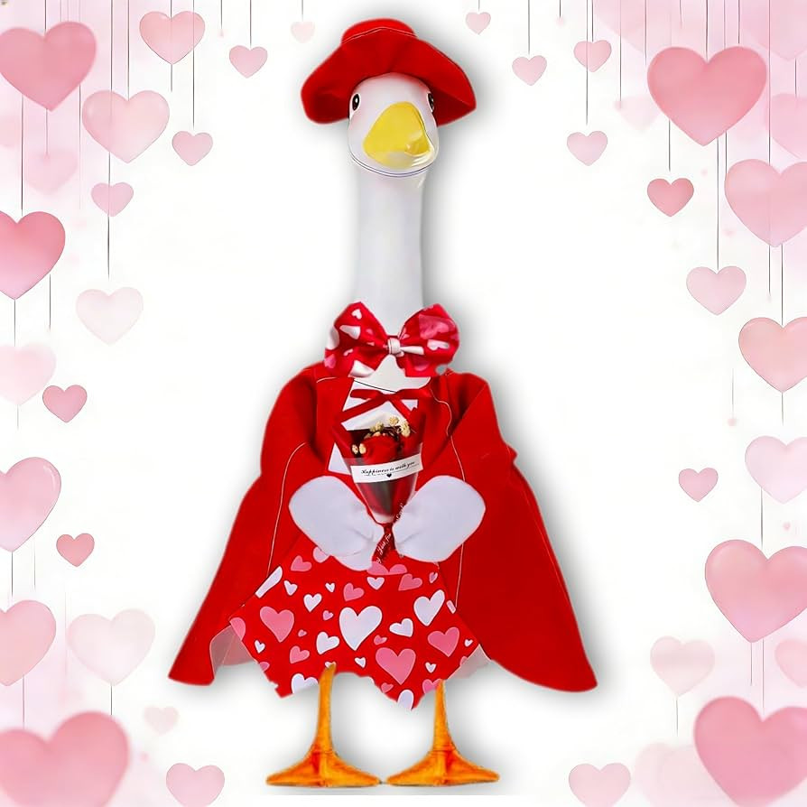 Valentine's Day Porch Goose Outfit Fits 23" Goose - Red Tuxedo with Bouquet, Romantic Proposal De... | Amazon (US)