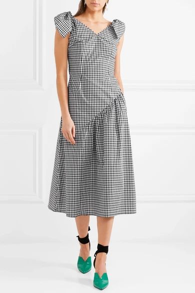 Lily bow-embellished gingham cotton midi dress | NET-A-PORTER (US)