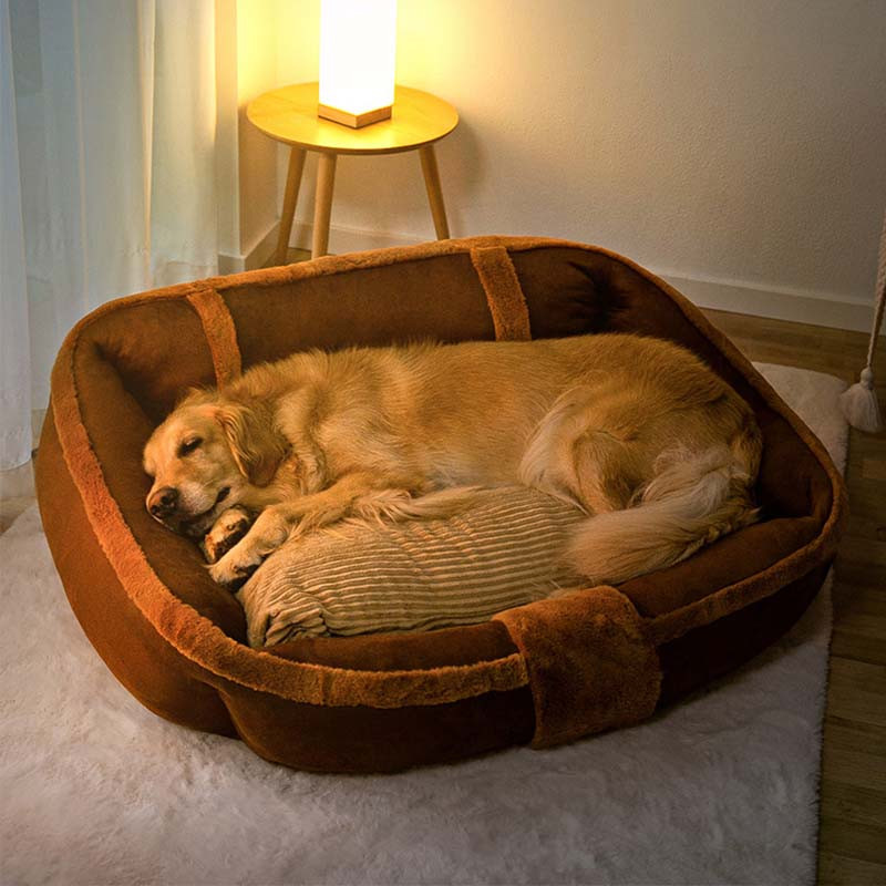 Vintage Large Cozy Calming Sofa Dog Bed | FunnyFuzzy Affiliate Program