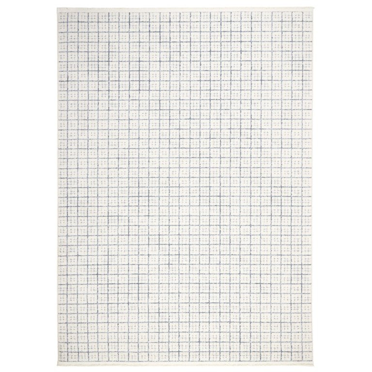 Wanda June Home Squares with Fringe Area Rug, Blue, 7'8" x 10'2" by Miranda Lambert | Walmart (US)