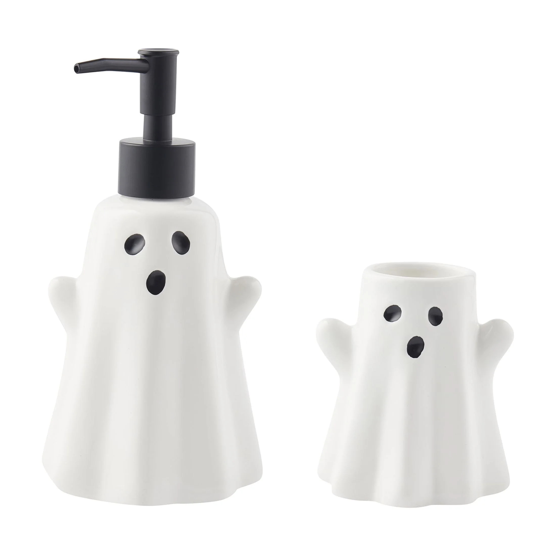 Way to Celebrate! 2-Piece Ceramic Ghost Bath Accessory Set, White - Walmart.com | Walmart (US)