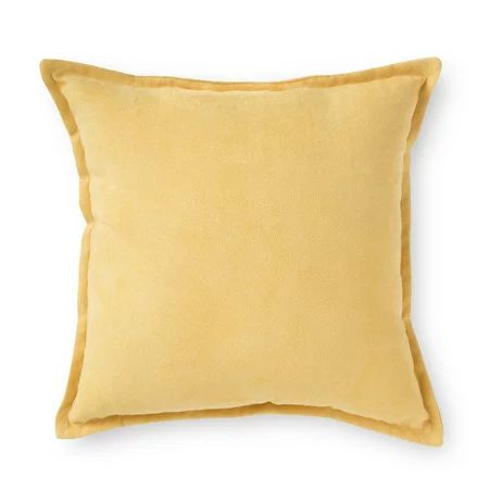 Mainstays Faux Suede Decorative Throw Pillow with Flange, 18" x 18", Multiple Colors | Walmart (US)