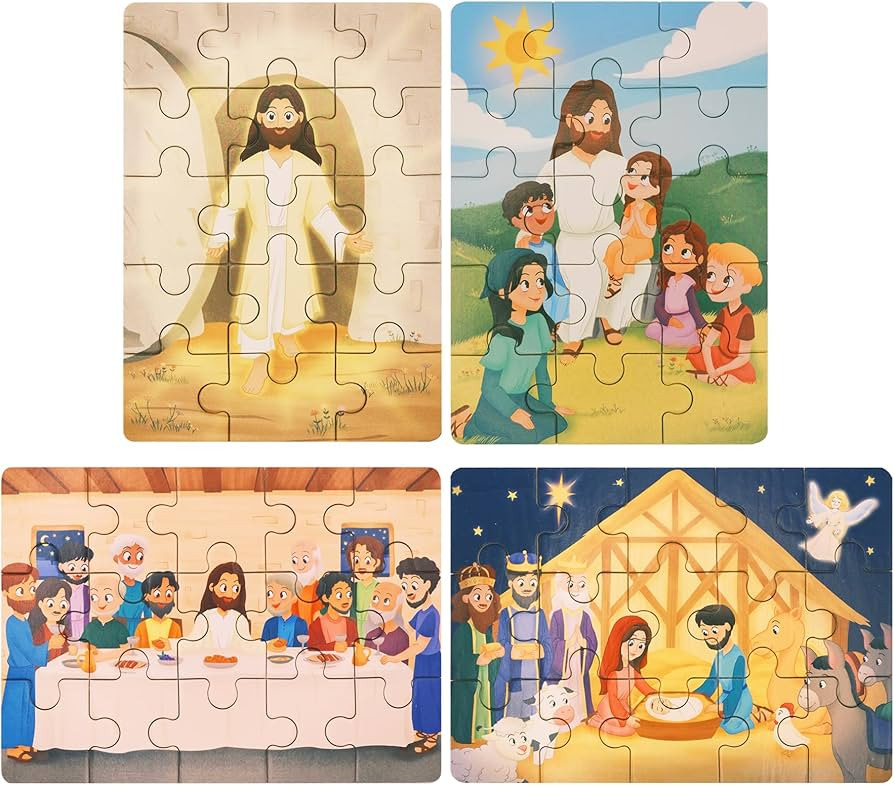 Bible Puzzles for Kids Ages 4-6 | Wooden Puzzles (15 pcs Each) | Christian Gifts for Children | B... | Amazon (US)