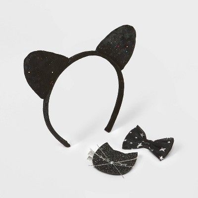 Toddler Girls' Cat Headband and Hair Clip Set - Cat & Jack™ Black | Target
