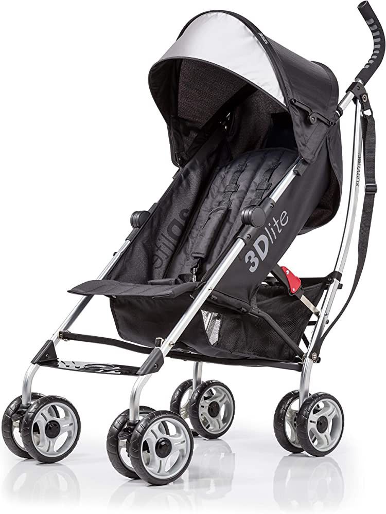 Summer 3Dlite Convenience Stroller, Black – Lightweight Stroller with Aluminum Frame, Large Sea... | Amazon (US)