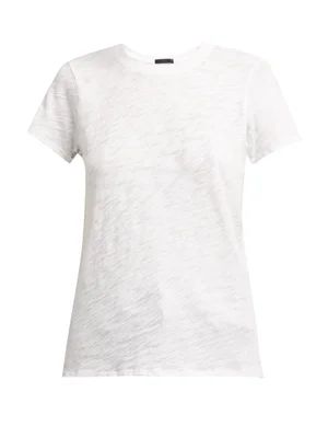 Round-neck cotton slub-jersey T-shirt | Matches (US)