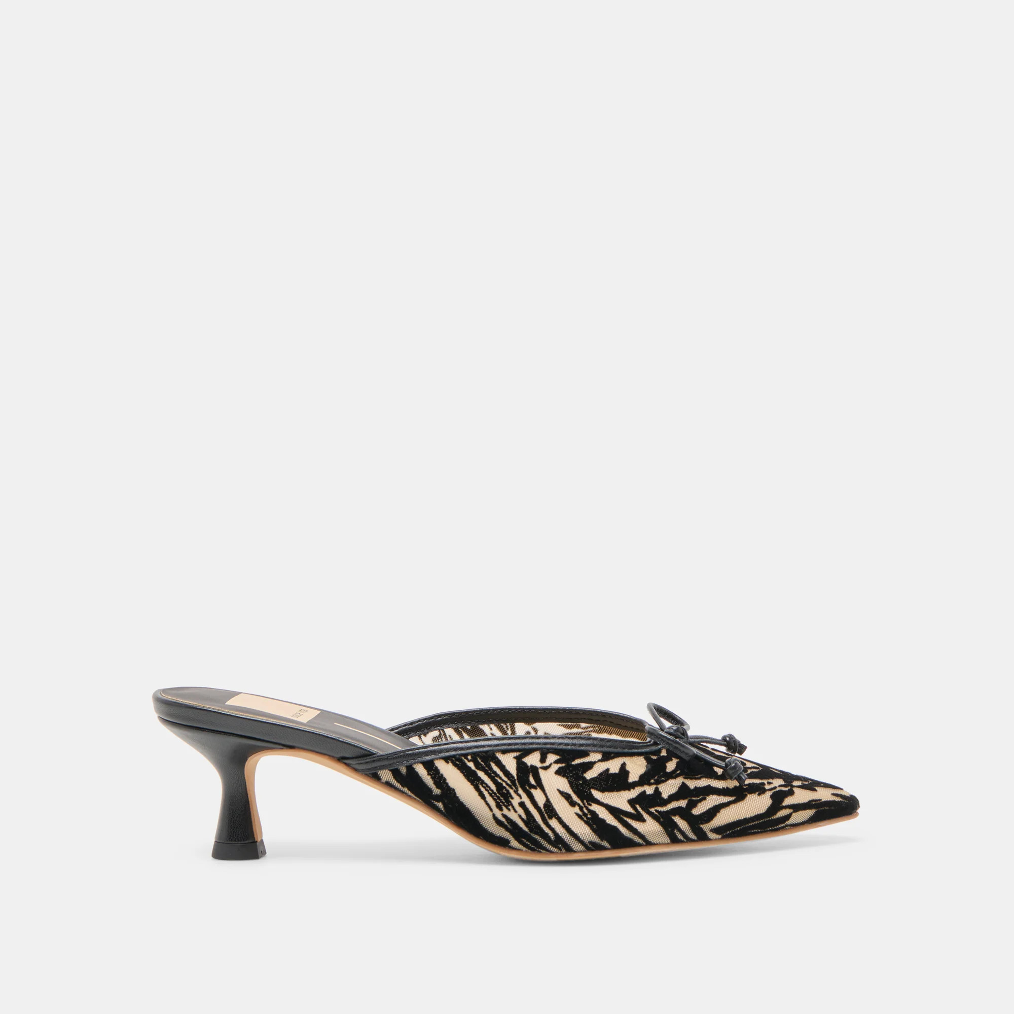 Cleo Heels Zebra Velvet Mesh | DolceVita.com