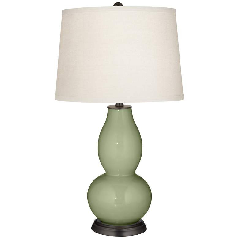 Color Plus Double Gourd  28 3/4" High Majolica Green Table Lamp | Lamps Plus