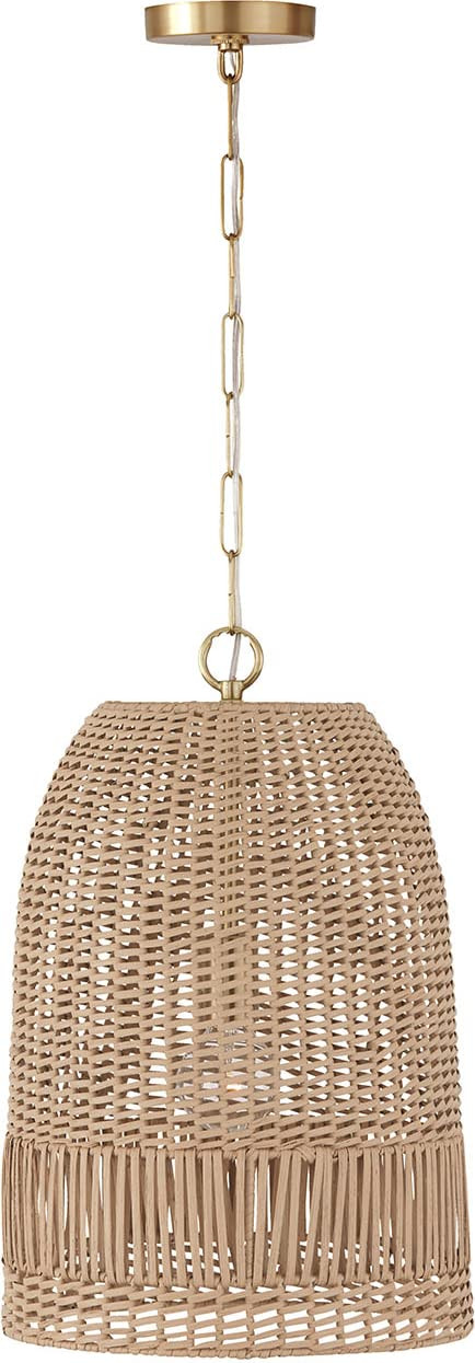 Capital Lighting 347512MA Naomi Bohemian Handcrafted Rattan Pendant Ceiling Light Fixture, 1-Ligh... | Amazon (US)