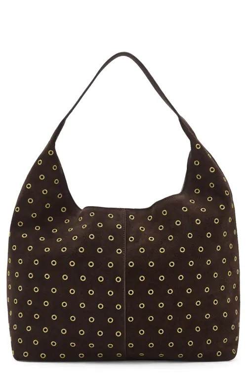 MANGO Suede Eyelet Shopper Bag in Chocolate at Nordstrom | Nordstrom