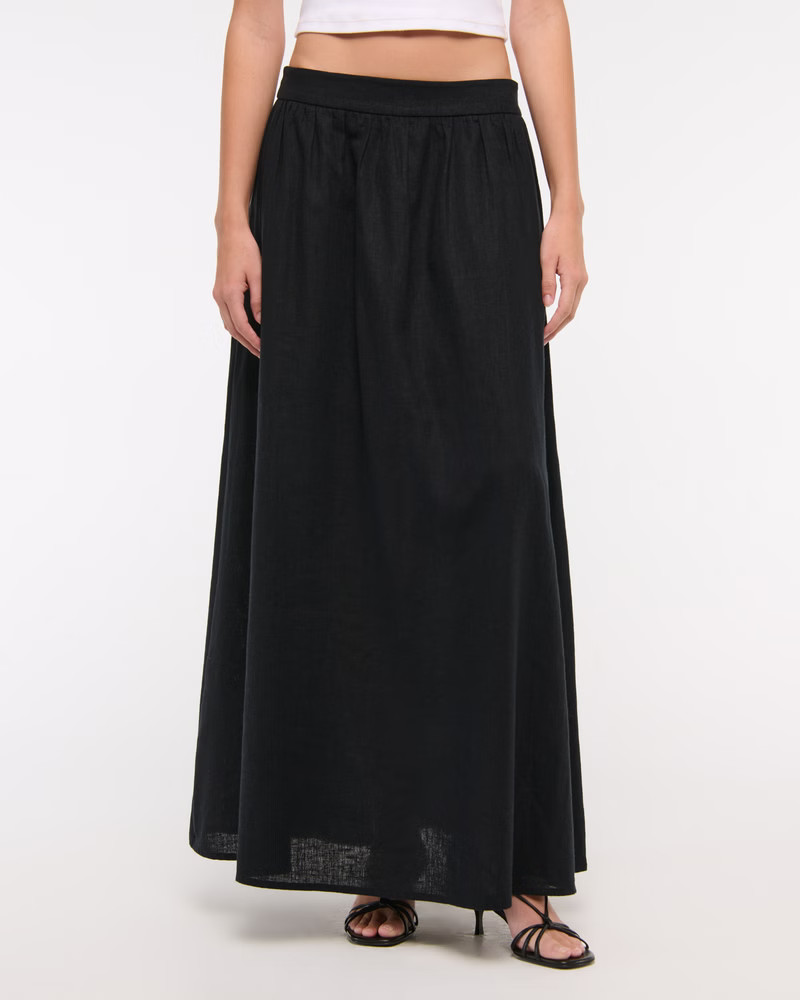 Women's Linen-Blend Maxi Skirt | Women's Bottoms | Abercrombie.com | Abercrombie & Fitch (US)