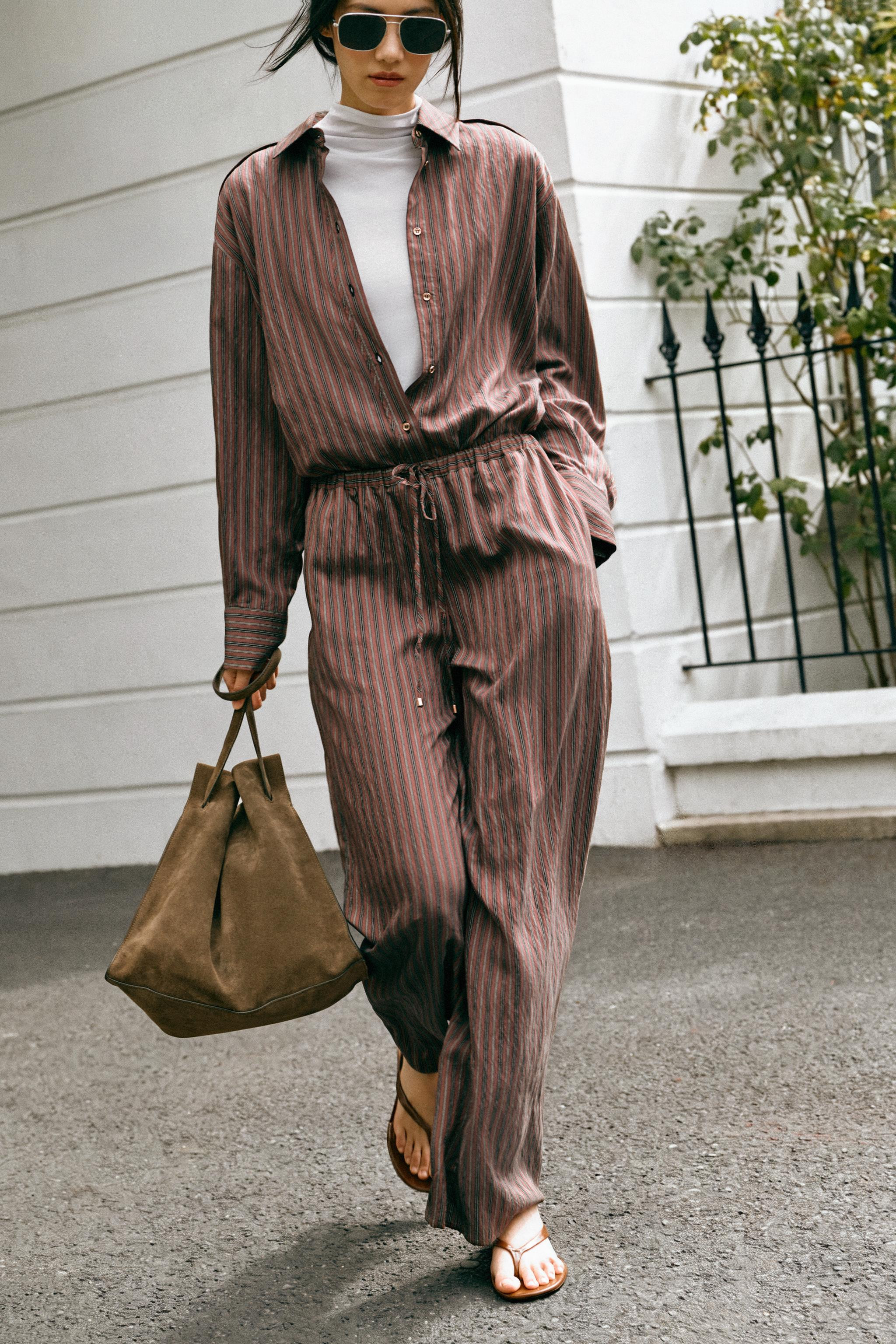 STRIPED WIDE-LEG PANTS | Zara US
