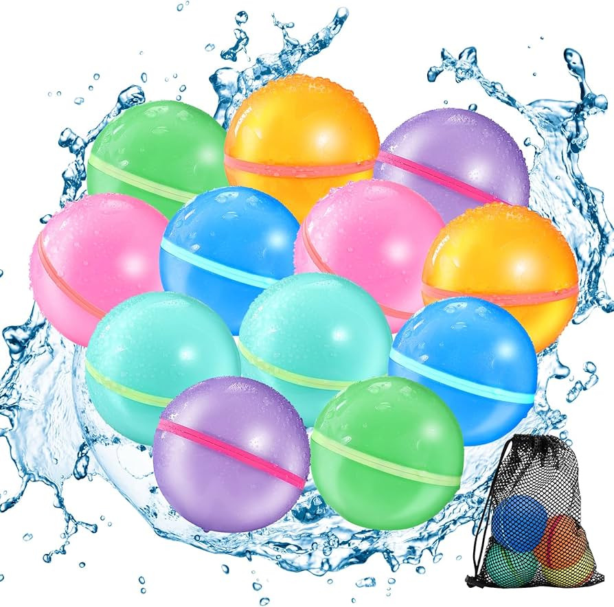 12Pcs Reusable Water Balloons, Magnetic Self Sealing Quick Fill Water Balloons, Summer Water Toys... | Amazon (US)
