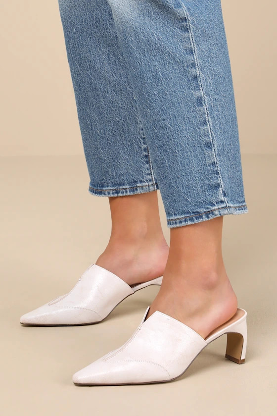 Crawford White Pointed-Toe Mule Pumps | Lulus