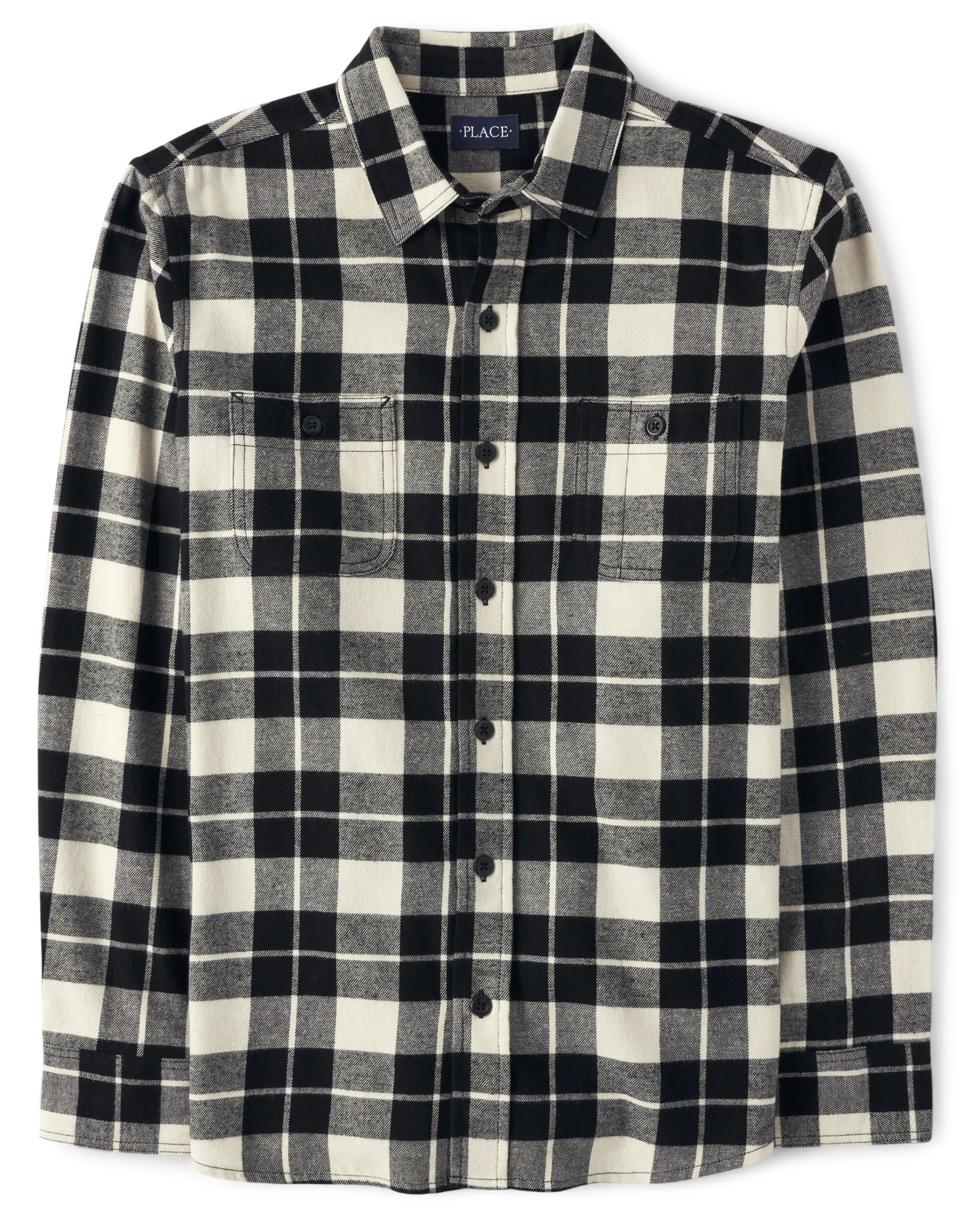 Mens Matching Family Plaid Flannel Button Up Shirt - hay stack | The Children's Place