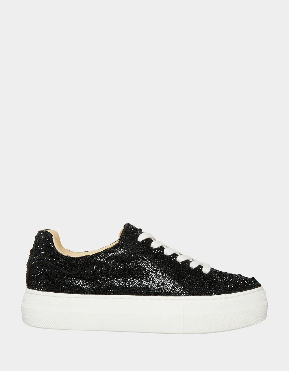 SB-SIDNY BLACK Rhinestone Sneaker | Women’s Lace Up Sneakers | Betsey Johnson