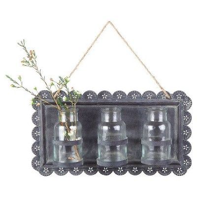 Tin Wall Décor with Glass Vases - 3R Studios | Target