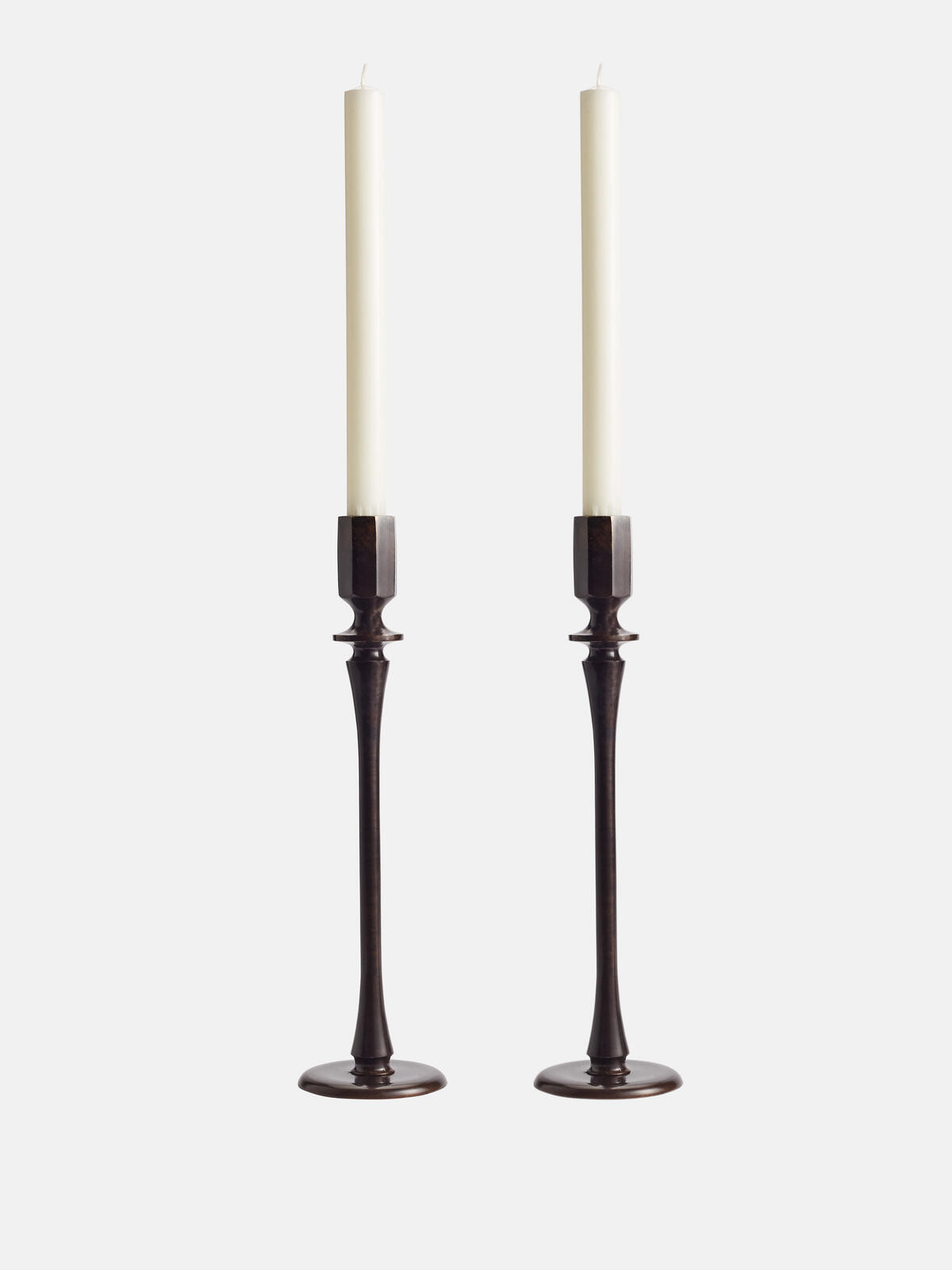 Set of Two Large Hansen Candleholders, Blackened Brass | Soho Home Ltd