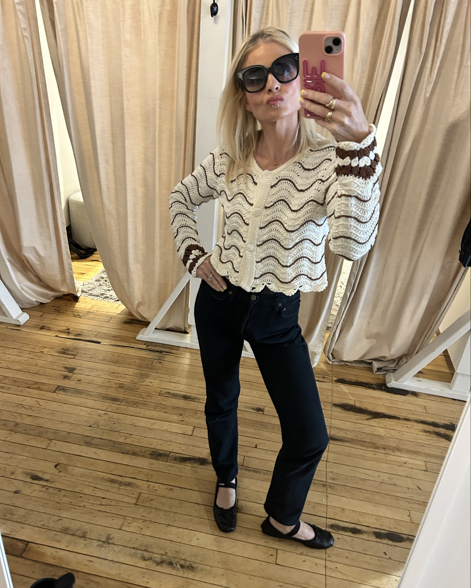 #FitCheck 🤎🖤🤍quick pit stop into the store. Finally feeling like #sweaterweather - we are sold out of this sweater and these jeans in store, but I have linked 🔗🔗. For reference, I am 5 foot 7 and I am wearing the cardigan in a M because it’s a little cropped and I wanted the sleeve to be longer because I’m obsessed with the #crochet detail. 
🤎
🤍
🖤

#fashionover40 #grwm #stylist  #personalshopping #nyc #manhattan #summit #shorthills #palmbeach #nantucket #luxury #bernardsville #mendham #northernnj #chic #luxury #demure #designer #beauty#whatthecoolgirlswear  #everydayisarunway #getdressed #lookyourbest #selfworth #ootd

#LTKOver40 #LTKStyleTip #LTKSeasonal