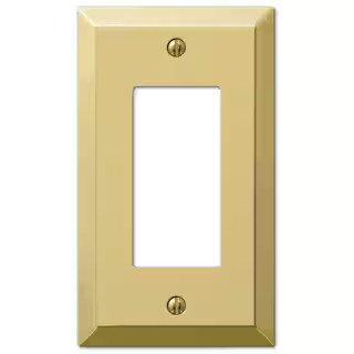 Hampton Bay Metallic 1 Gang Rocker Steel Wall Plate - Polished Brass 163RBRHB - The Home Depot | The Home Depot