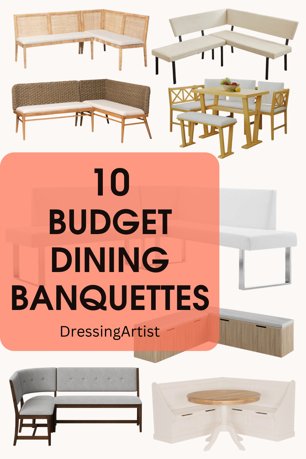 Looking for dining corner ideas? Check out this modern banquette seating for your corner dining nook. These are budget friendly - just add pillows! Shop these dining banquette favorites in my LTK shop.

Read more about dining nook ideas on my blog DressingArtist.com.

#banquetteseatingdiningroom #cornerdiningnook 

 #LTKHome