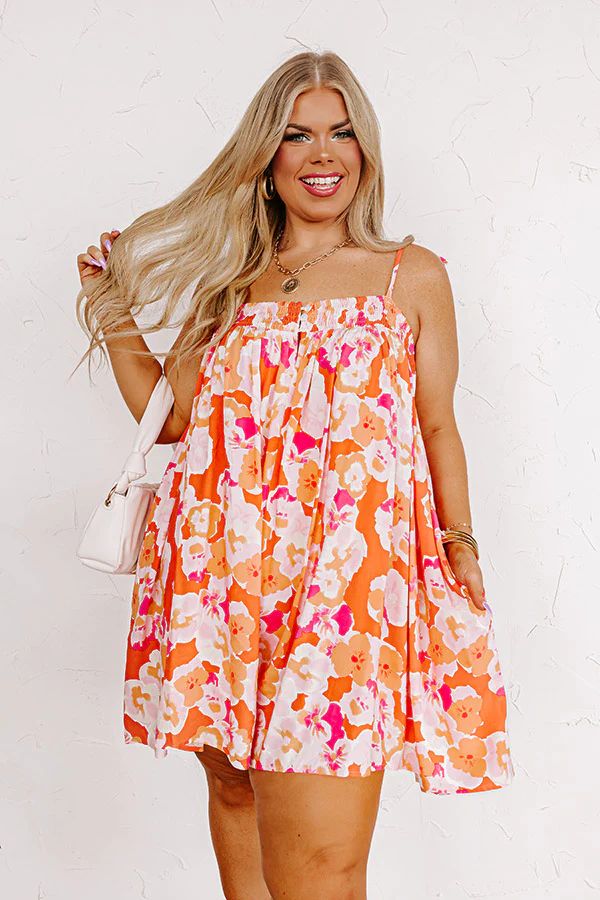 Bloom With A View Romper In Tangerine Curves | Impressions Online Boutique