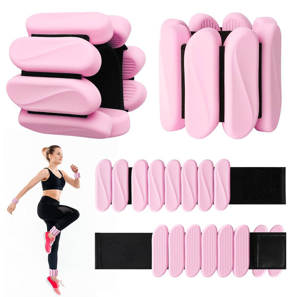 Wrist Weights, 2Pack Wearable Wrist Ankle Weights for Women and Men, Adjustable Silicone Arm and ... | Amazon (US)