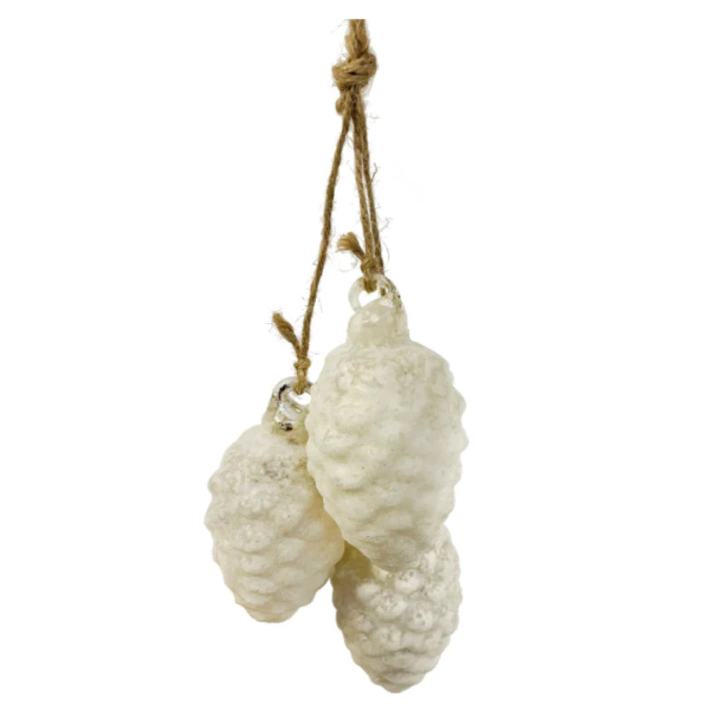 White Pinecone Cluster | Linen & Flax Co