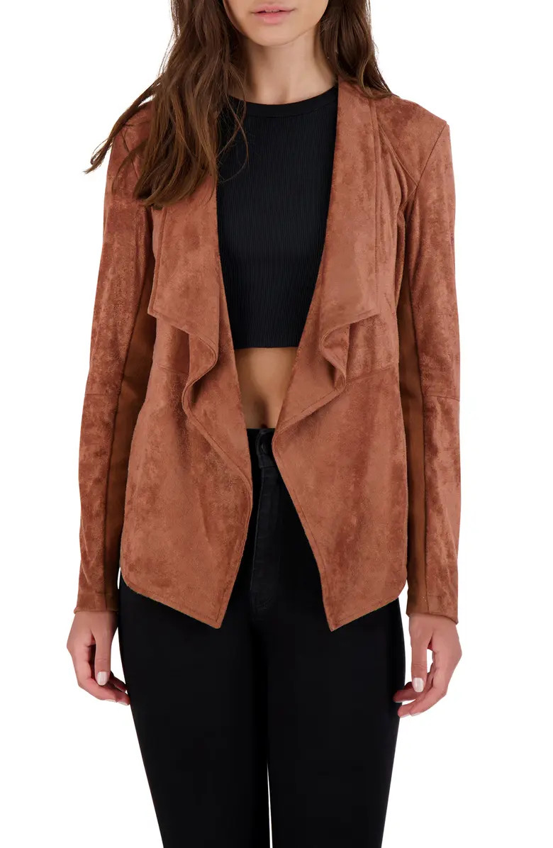 Wade Drape Front Faux Suede Jacket | Nordstrom