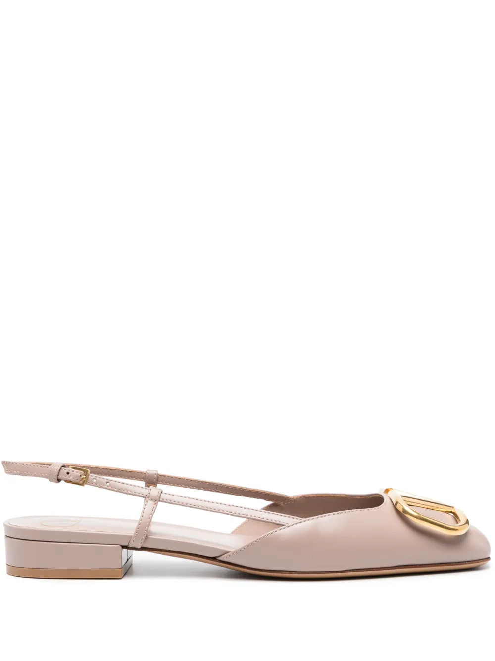 Valentino Garavani VLogo Leather Ballerina Shoes - Farfetch | Farfetch Global