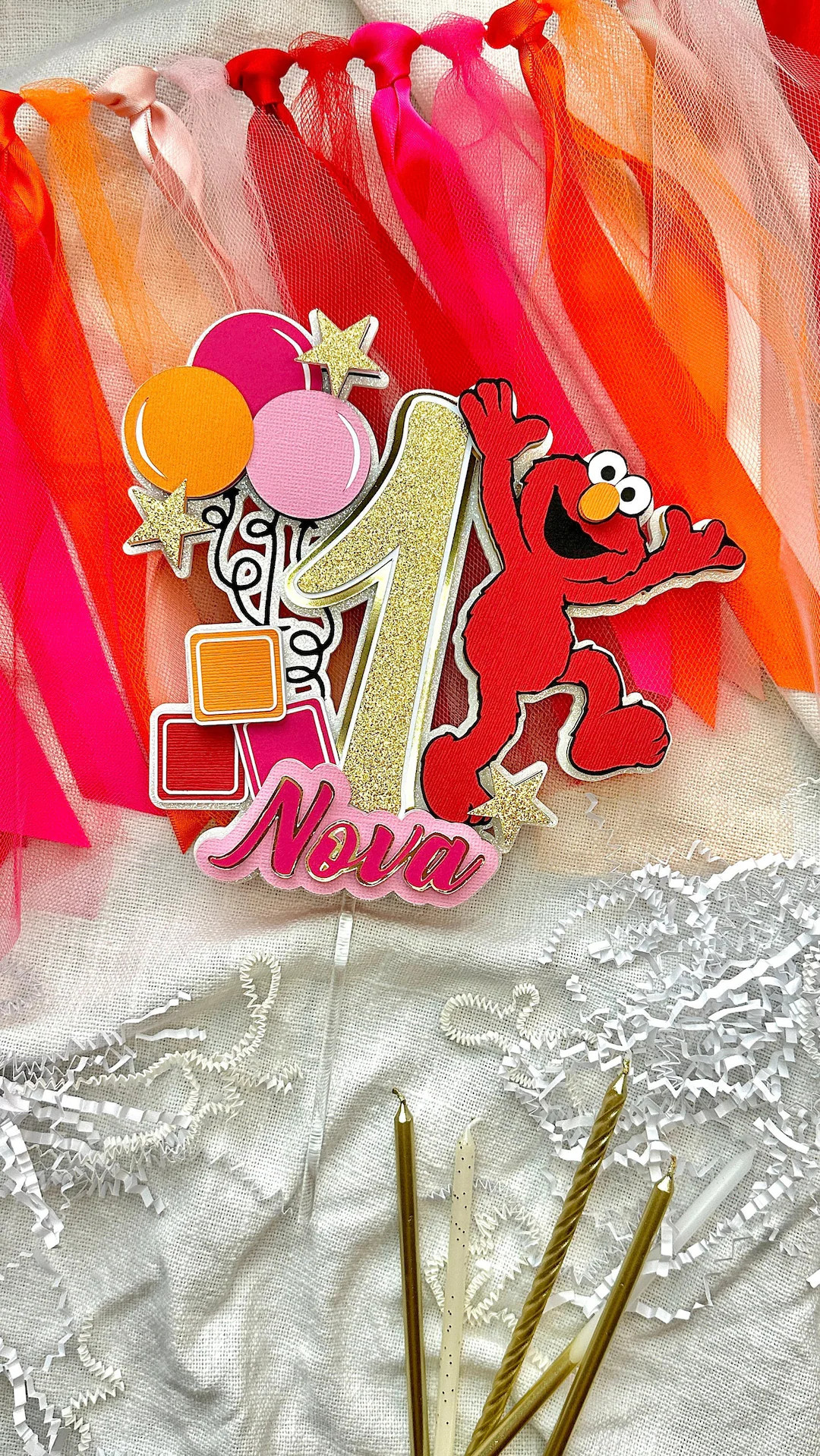 Elmo Inspired Cake Topper  Sesame Street Birthday  Elmo Cake - Etsy | Etsy (US)