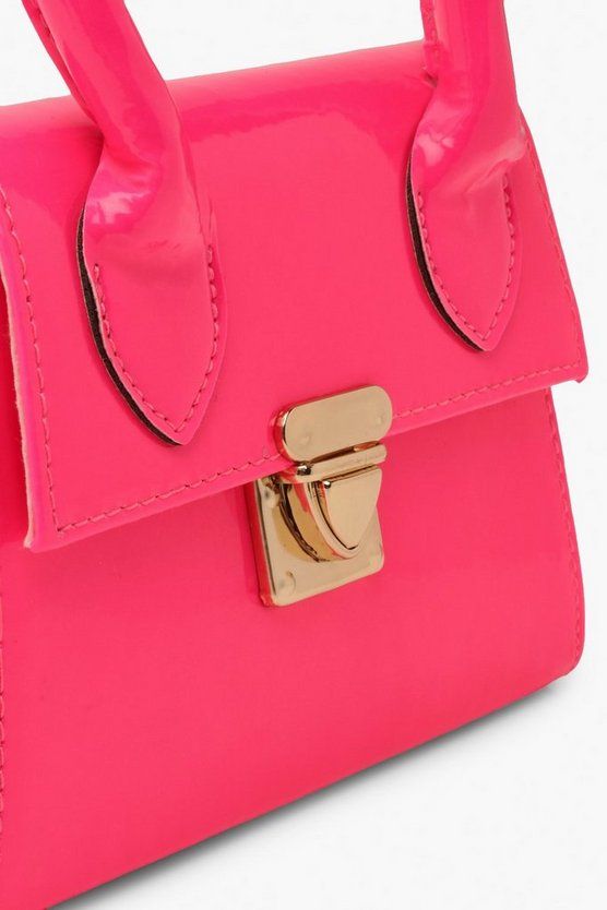 Neon Micro Mini Structured Handle Grab Bag | Boohoo.com (US & CA)
