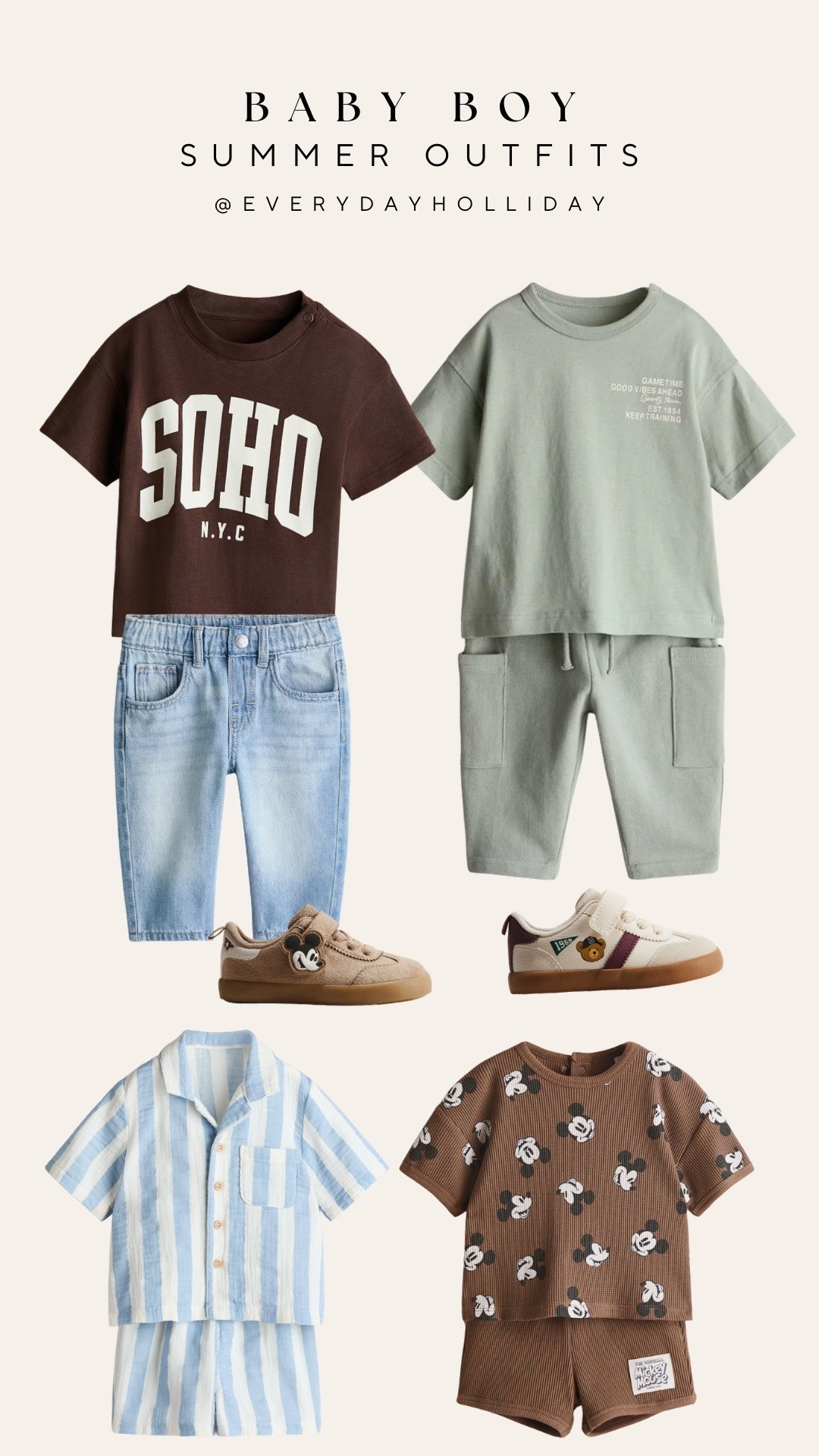 This baby boy summer lineup has me obsessed — that SOHO tee and the Mickey print set are both so good 🧸

#LTKootd #LTKBaby #LTKKids